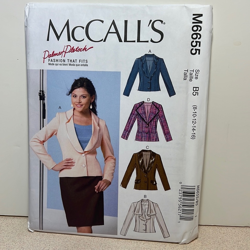 MCCall’s sewing patterns M6655 misses’ Blazers sizes 8-16 HG